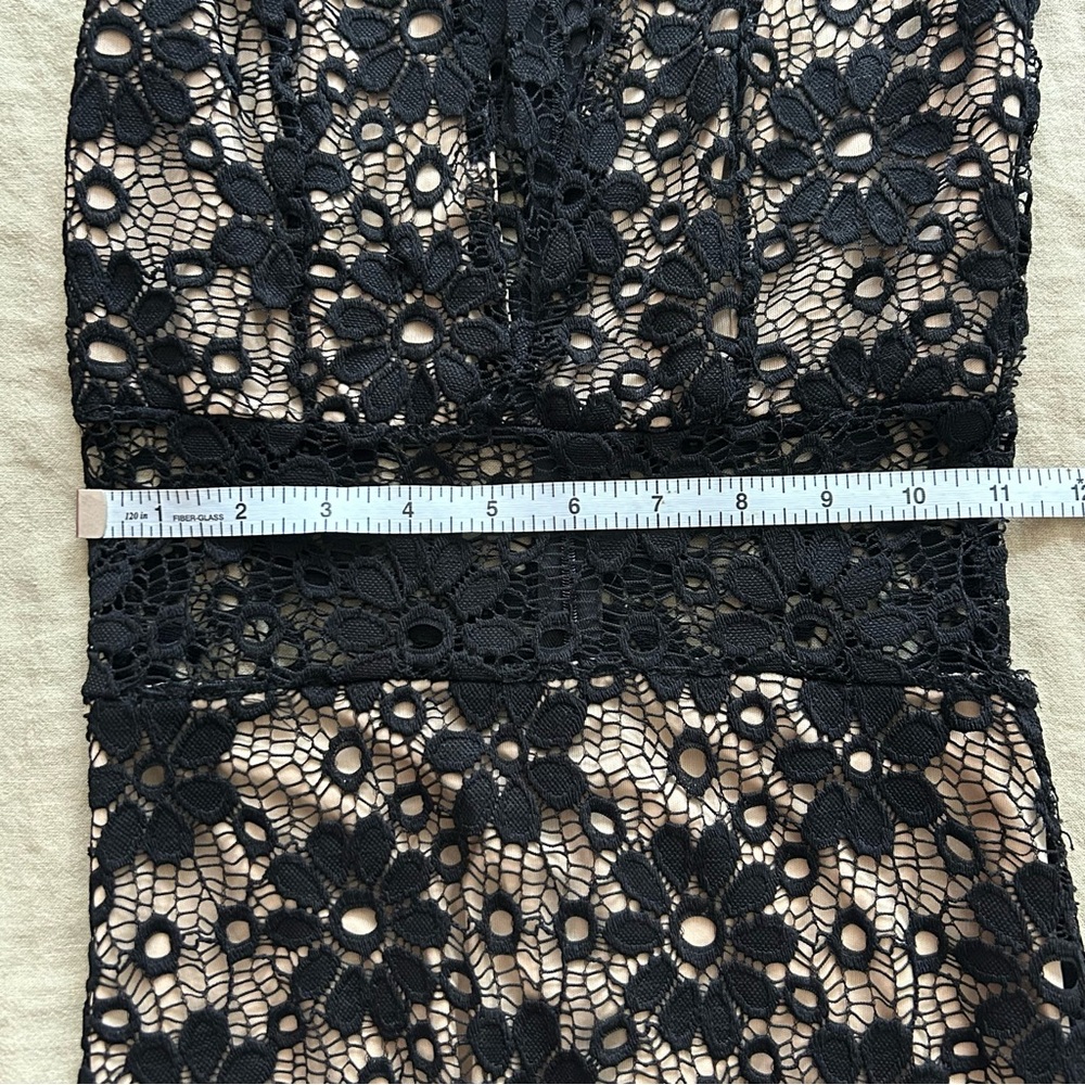 Sage Black Lace Maxi Dress with Nude Lining - Picture 4 of 9